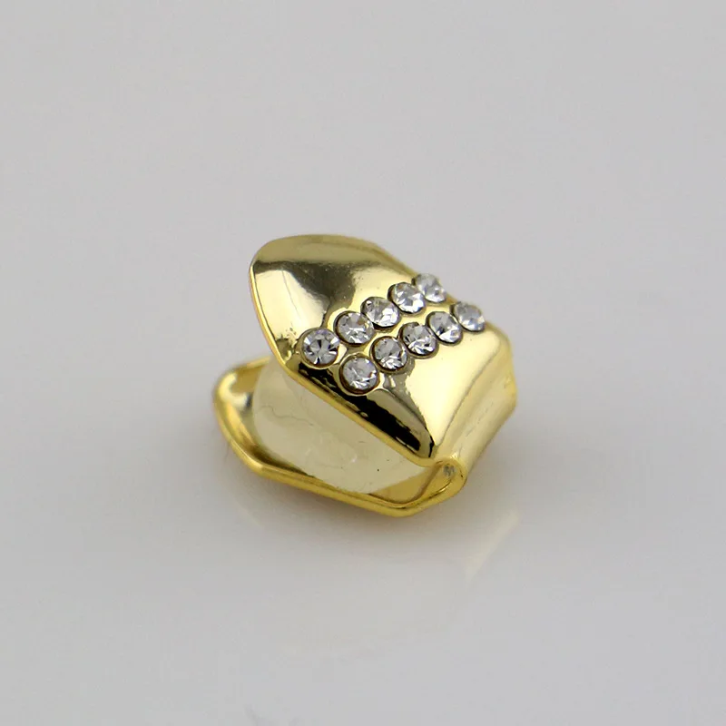  HIPHOP 4 Color Grillz Single Teeth Grillz With Rhinestone Crystal Inlay Vampire Gift Hip Hop Jewelry for Men Body Joyeria (13)