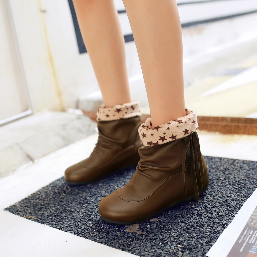 Ботинки женские зимние с круглым носком на каблуке размеры 34 52|fashion winter boots|winter
