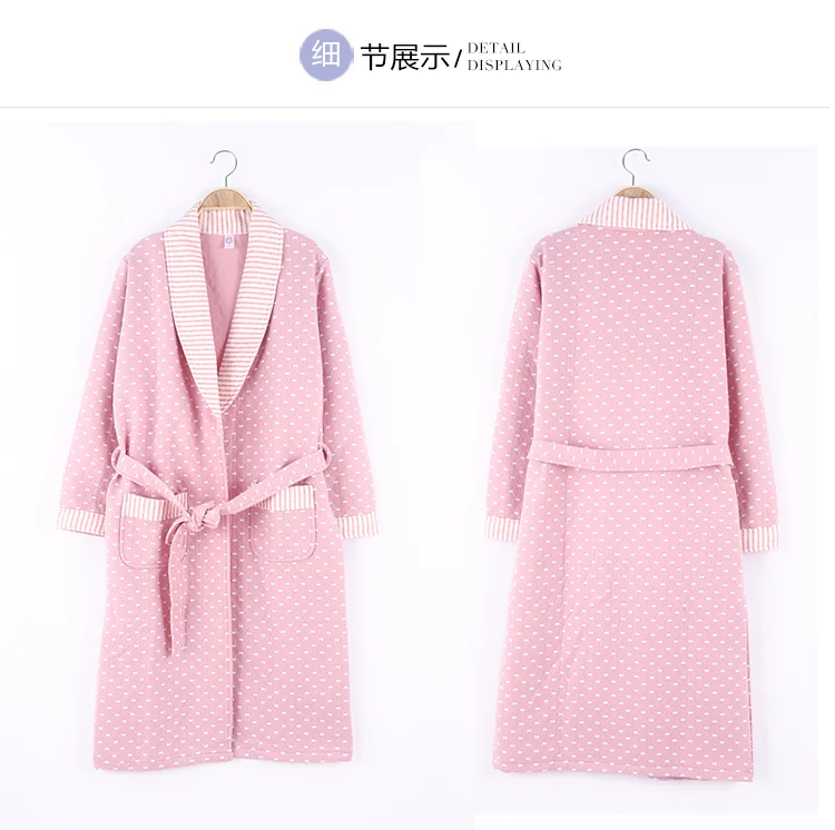 Женский халат, розовое нижнее белье, халат размера плюс, Xxxl, домашний халат для женщин, пеньюар, женский халат, Batas De Mujer, хлопковый Халат, кимоно - Цвет: 4866