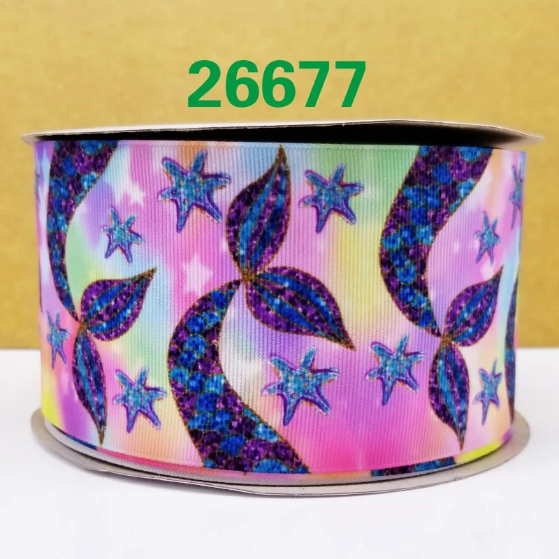26677 50 ярдов мультфильм напечатанный grosgrain ленты 26678 - Цвет: 26677
