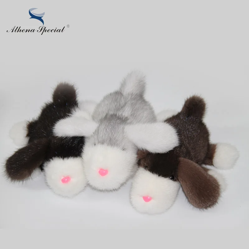 

100% Real Genuine Mink Furs Keychain Pendant Bag Bug Fur Dog Keychain Keyring Car Charm Tag Fur Accessories Box Package