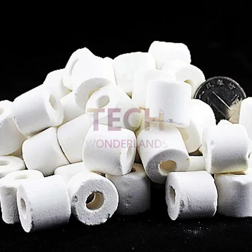 Image High Quality 250g Baterial House Ceramic Ring Glass Ring Biochemical Fish tank Aquarium Filter Media With Net