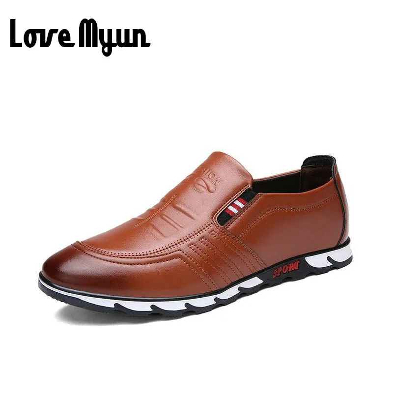 

New mens casual leather shoes slip on Soft Fashion Loafers Driving Shoes breathable Comfortable lightweight shoes AF-01