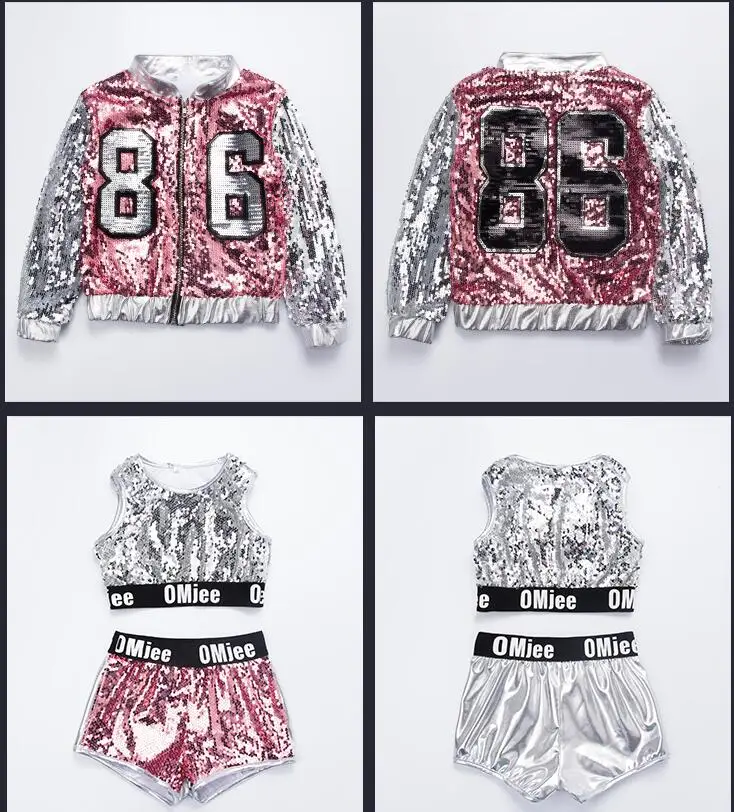 Children Jazz Modern Dance Costume Kids Hip Hop Clothing Sequin Hiphop Jacket T-shirt Jazz Dresses For Girls girl dance costume,children costumes