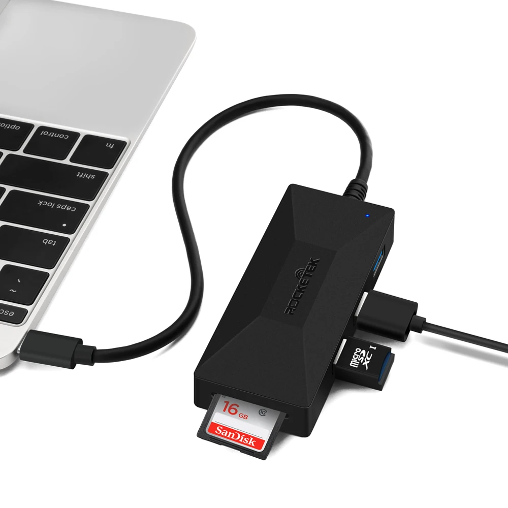 Адаптер Сплиттер Rocketek с 3 портами USB type C 0 для MacBook Air компьютера ПК ноутбука|USB-хабы|