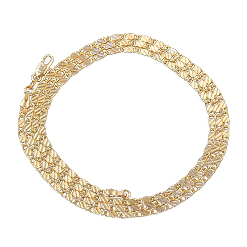

Fashion Style Slim Women Men Gold Color Necklace Colar Link Chains 16" 18" 20" 22" 24" "26"28"30 Inch Factory Jewelry 18 K Stamp