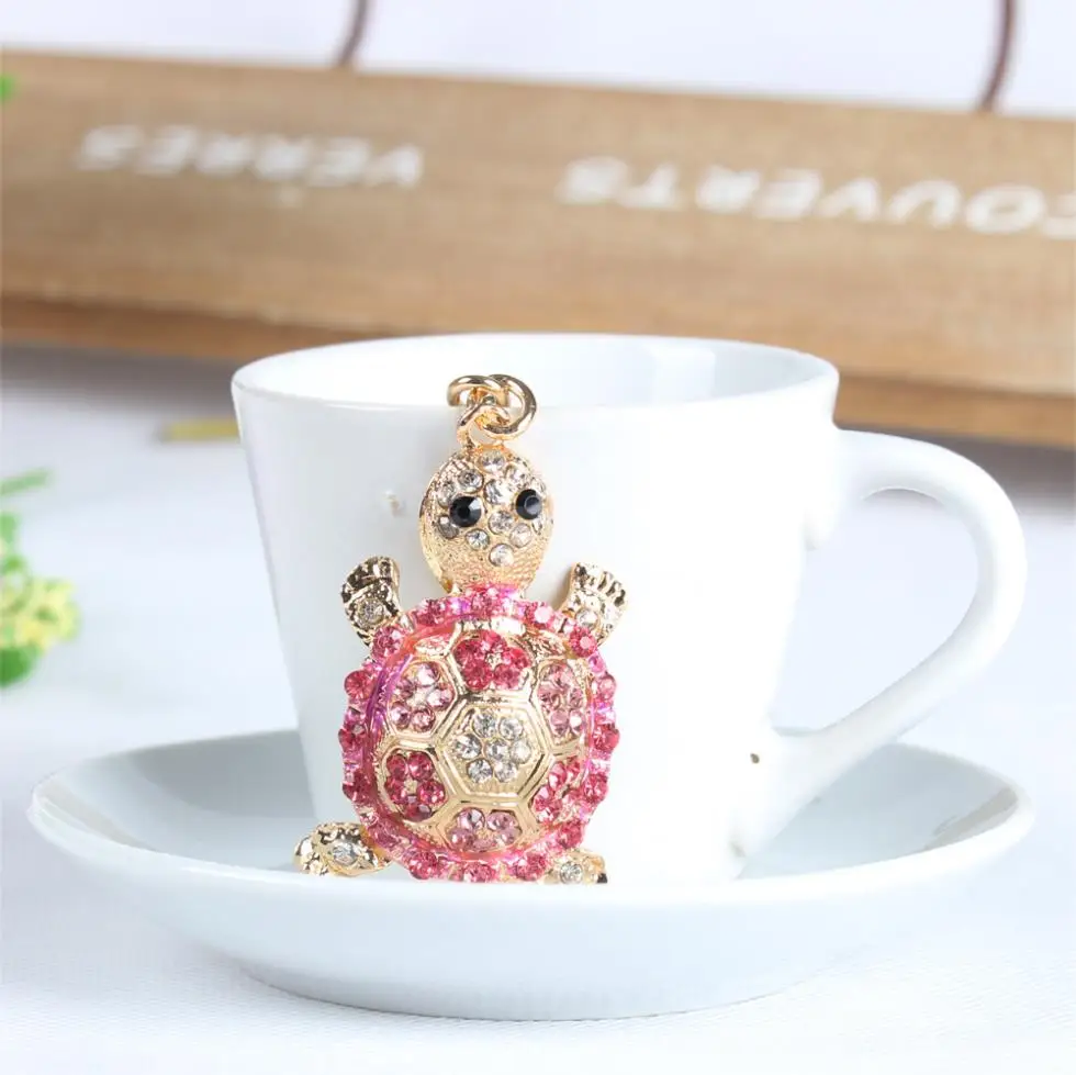 

Tortoise Turtle Lovely Cute Crystal Charm Purse Handbag Car Key Keyring Keychain Party Wedding Birthday Gift