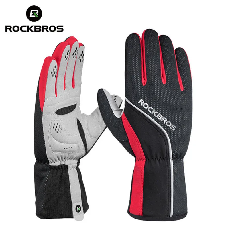 

ROCKBROS Waterproof Skiing Gloves Snowboard Glove Snowboarding Windproof Anti-slip Pad Motorcycle Warmer Snowmoblie Mount Hiking