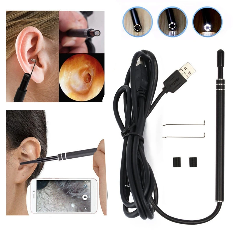 Ушные палочки камера ушной эндоскоп ложка выбор чистящий набор Hd Otoscope очиститель