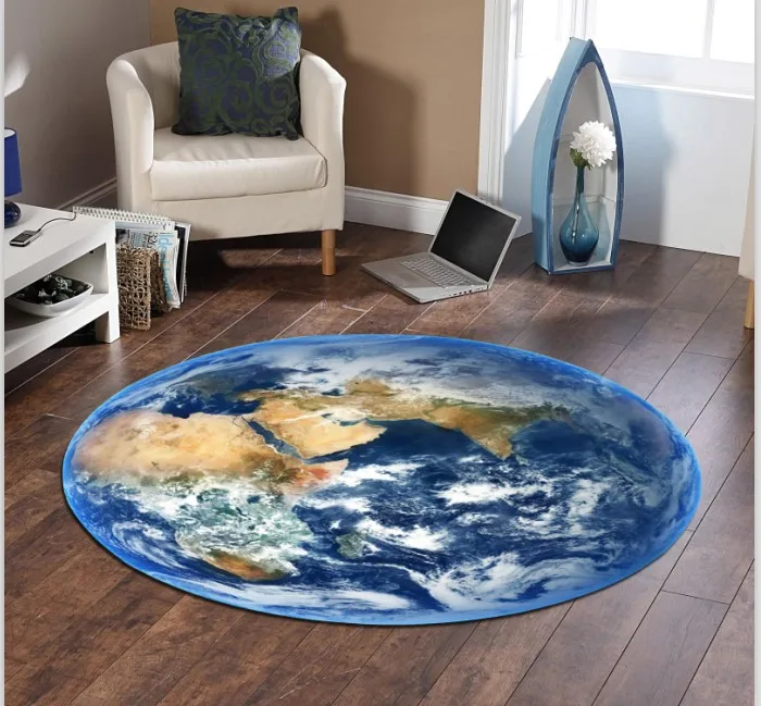 3D круглый ковер с рисунком луны коврики для гостиной детский спальни стула