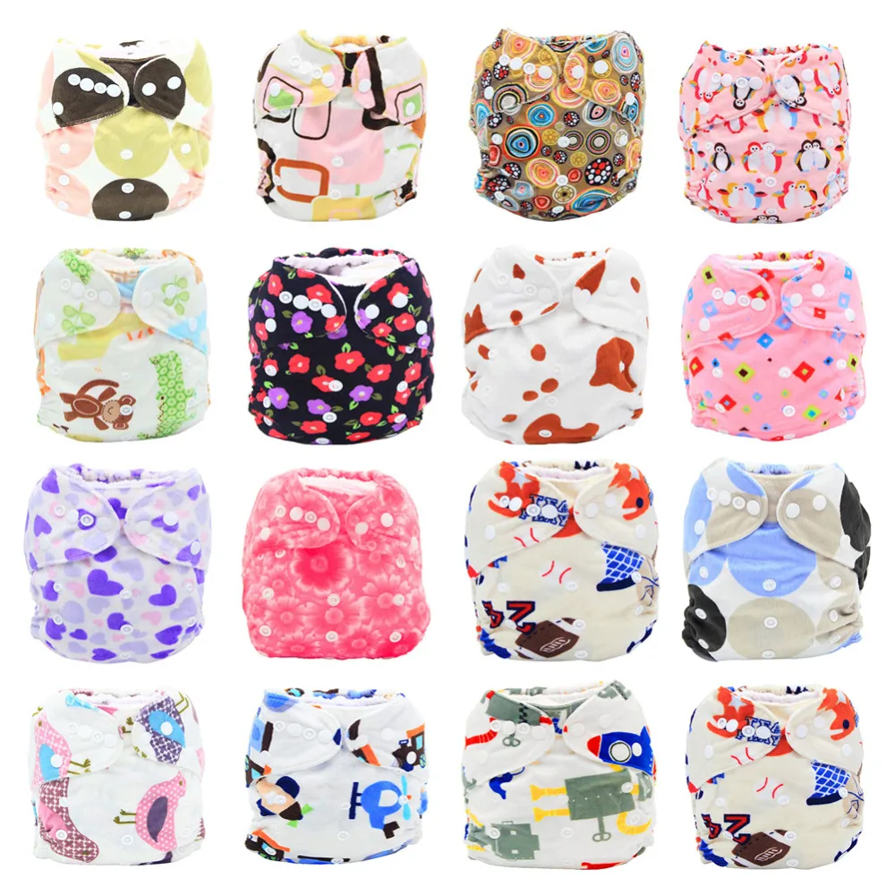 

Washable Baby Cloth Diaper Cover Waterproof Baby Diapers Reusable Cloth Pocket Nappy Suit free size Cartoon winter summer