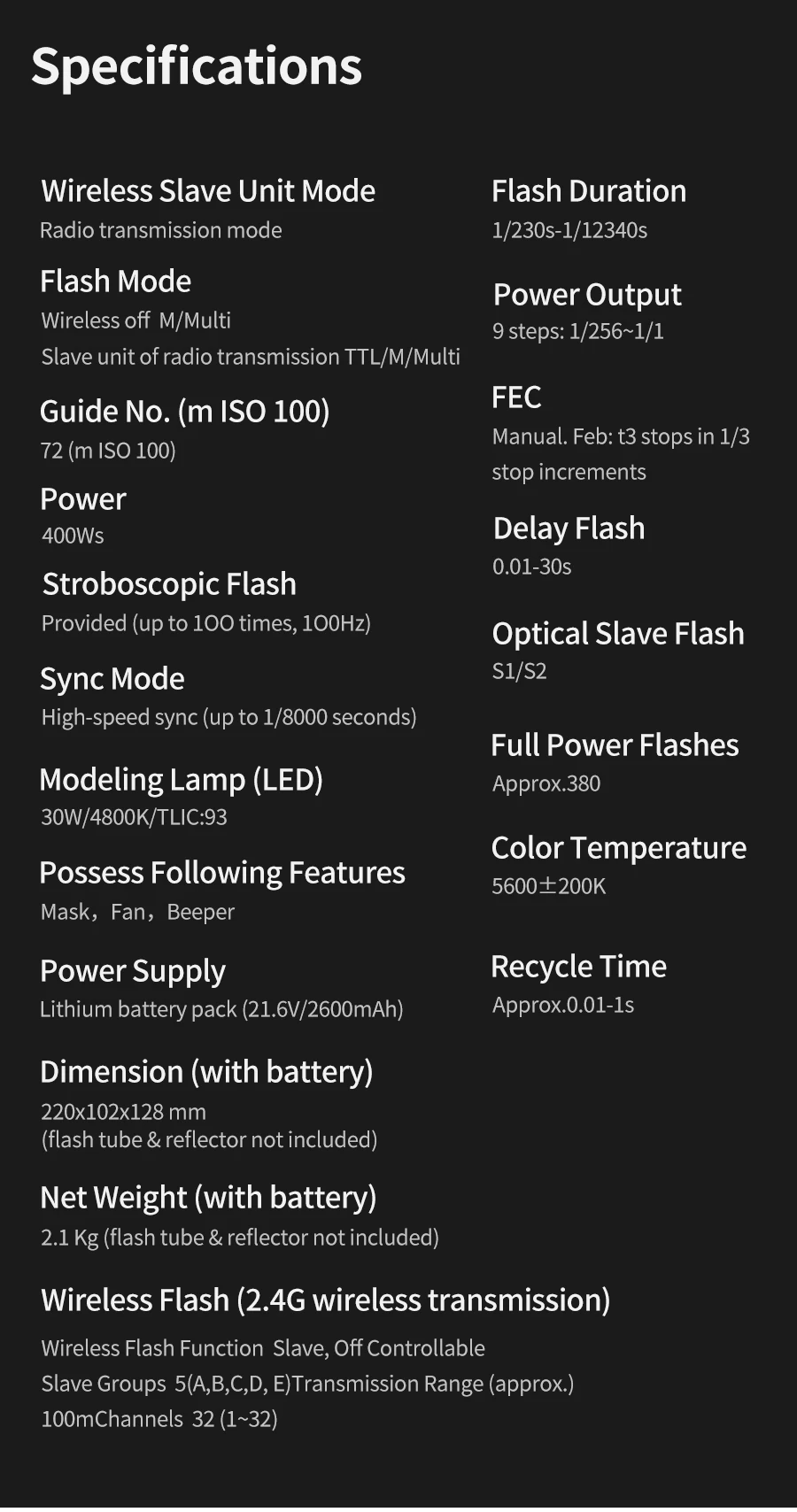 Godox Led Light Photography Lighting AD400 Pro WITSTRO Flash Li-on Battery TTL HSS 2.4G Wireless for Canon Nikon FUJIFILM