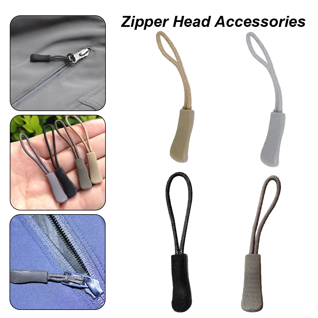 Outdoor Camping Backpack Anti slip Zipper Pull Fit Rope Tag Fixer Zip