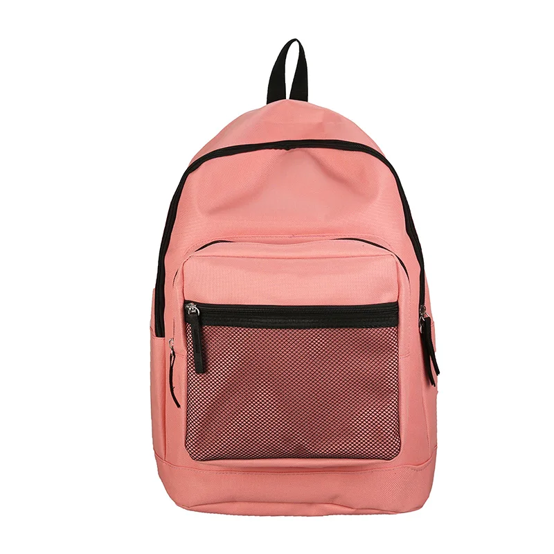 

2018 summer new backpack zipper nylon cloth solid color sewing line street trend