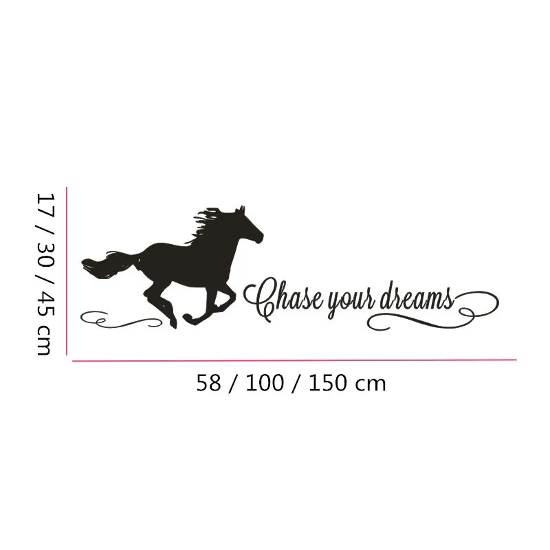 Chase-your-Dreams-Quotes-Wall-Decals-With-Horse-Sticker-Horse-Wall-Decals-Girls-Room-Decals-Cowgirl (3)