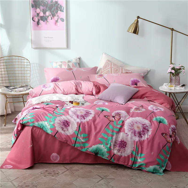

Modern Red Print Duvet Cover Flat Bed Sheets+Pillowcase King Queen Full Twin 5 Size Bedding Set Bedding Set 4Pcs Polyester Soft