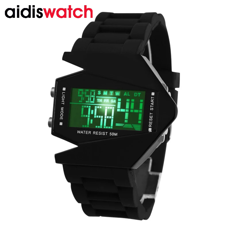 NEW STYLE MEN QUARTZ ADDIES WATERPROOF OUTDOOR COOLEST 7COLORS WATCH SPORT LUMINOUS LED DISPALY WRISTWATCH 