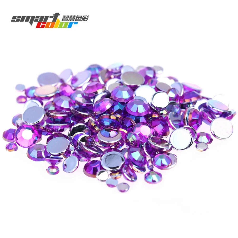 

Acrylic Rhinestones Purple AB Color Multi-Size Shoes Clothing Decorations Sparkling Newest Nail Art Decorations
