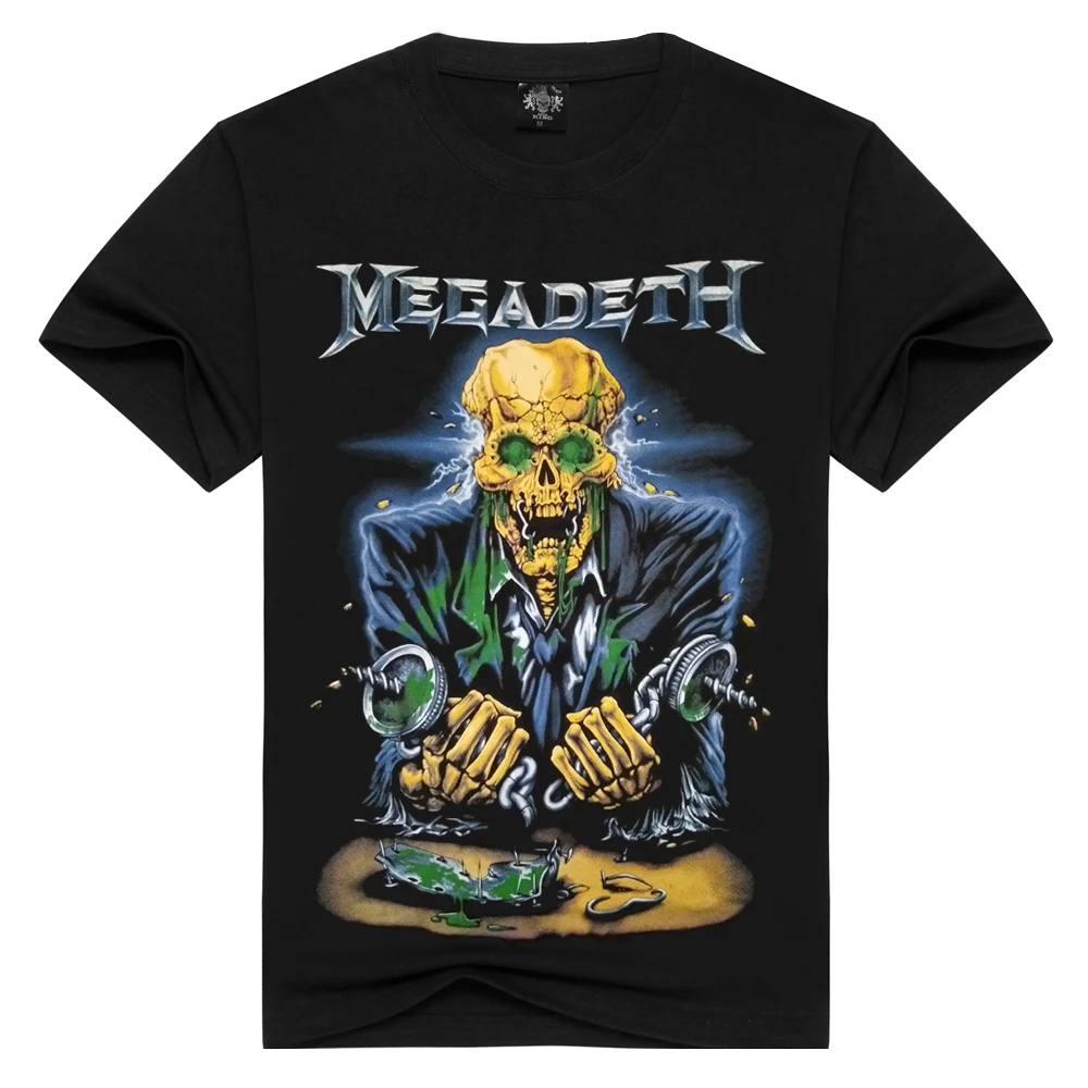 Мужская/женская футболка Megadeth, летние топы, футболки с черепом, трэш метал рок, Мужская свободная футболка с круглым вырезом, модные футболки размера плюс - Цвет: DX-70