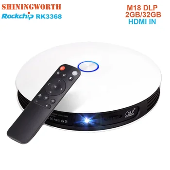 

M18 mini LED Projector 4K 3D DLP projector Pocket Android TV BoxHDMI Input 2G DDR3 Full HD 1080P portable projector home theater
