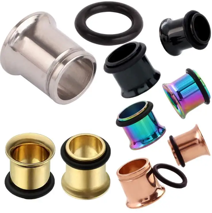 Punk Silver Hollow Flesh Tunnel Plugs Stretcher Stainless Steel Star Design Punk Silver Hollow Flesh Tunnel Plugs Stretcher Stainless Steel Star Design