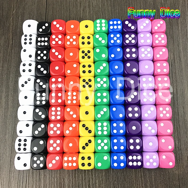 10pcs/set 16mm Round Corner Colorful Dice for Board Game,bar Gambling