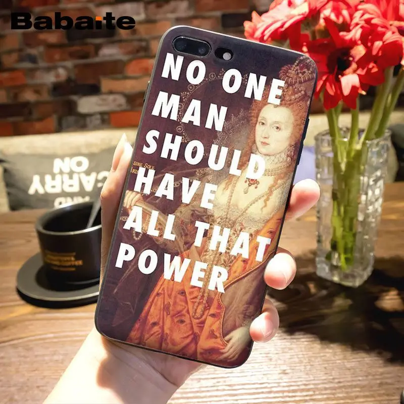 Babaite pintura al óleo artística frase corta inglesa funda de teléfono negra para Apple iPhone 8 7 6 6 S Plus X XS MAX 5 5S SE XR cubierta