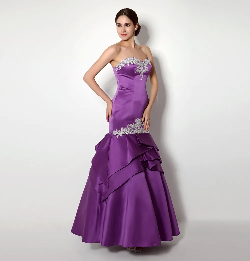 2016 Sexy Purple vestido de festa longo Sweetheart...