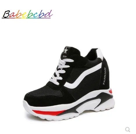 

Women's platform shoes spring 2019 new style height within 8cm women's platform shoes thick bottom aerated mesh casual shoes