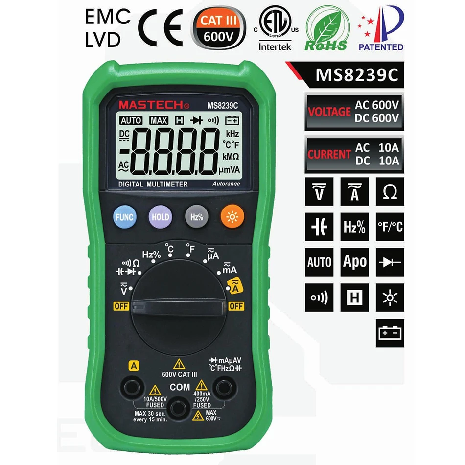 Aliexpress.com : Buy MASTECH MS8239C Digital Automotive Multimeter And ...