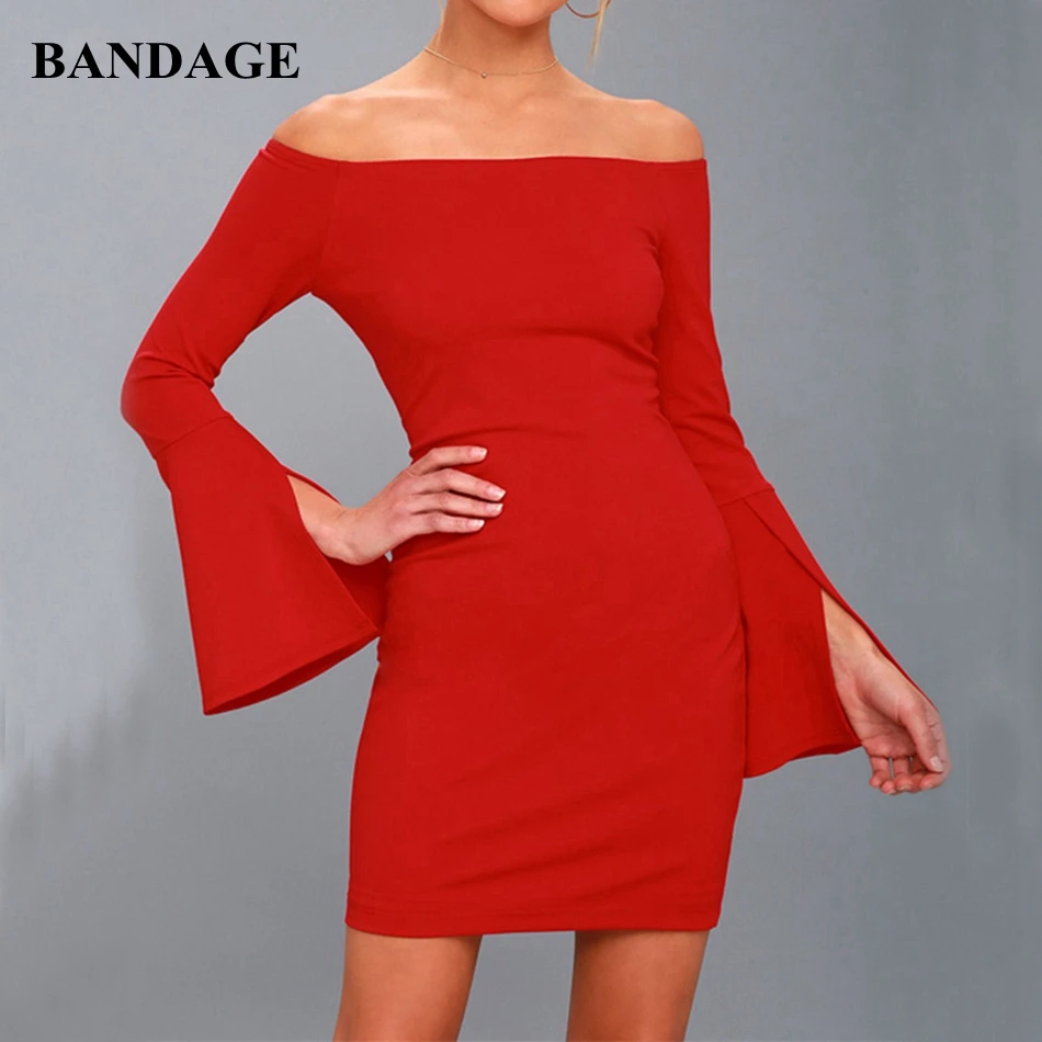 red dress shoulder off