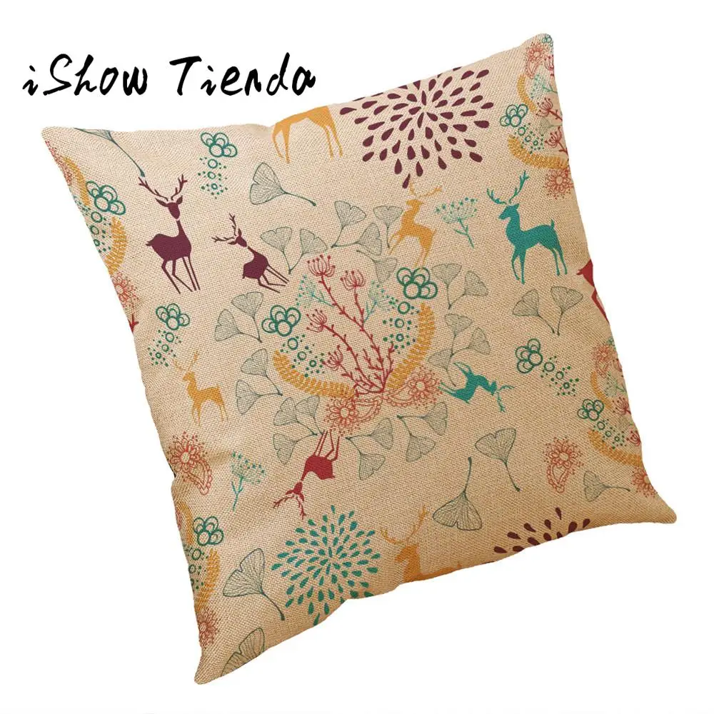 

New Christmas Cotton Linen Pillow Case Sofa Cushion Cover Home Decor New Year Gift #25#