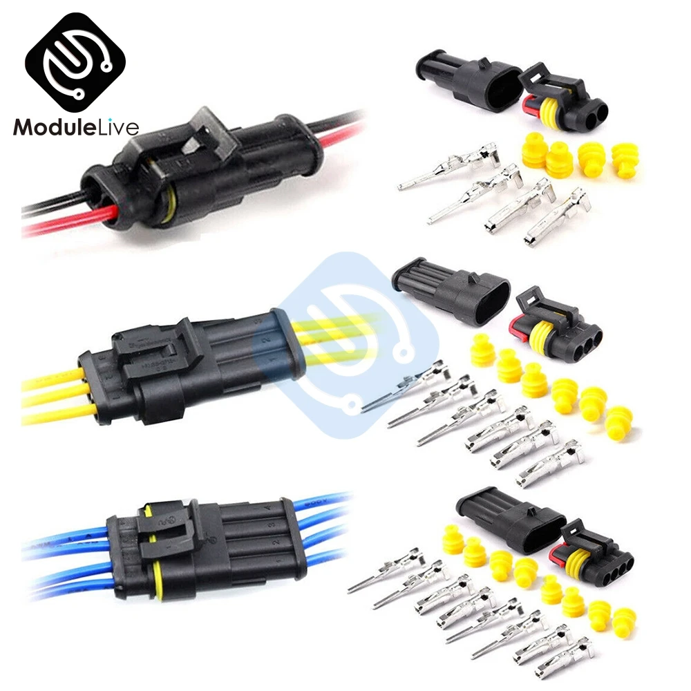 

1/2/3/4/5/6 Pins AMP Way Sealed Waterproof Electrical Wire Connector Plug For Car Auto Kit Diy