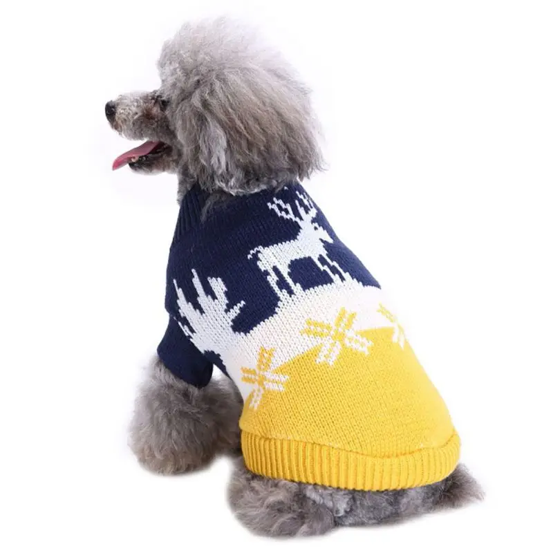Теплая одежда для собак Зимний мягкий хлопковый свитер одежда пальто для щенка маленькие собачки Чихуахуа Рождественский костюм для домашних животных - Цвет: Цвет: желтый