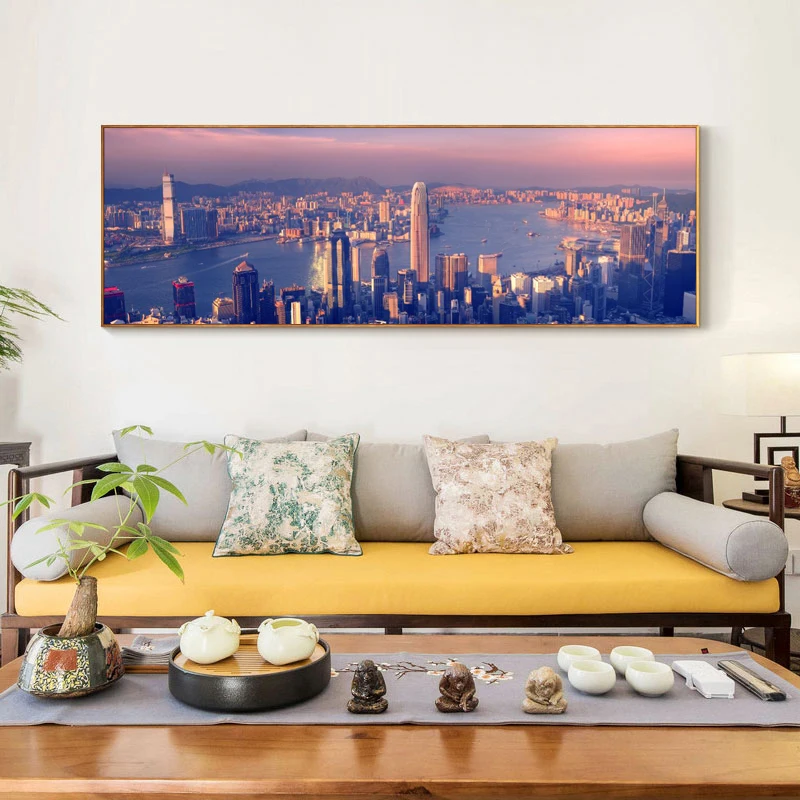 

Large Size Posters and Prints Wall Art Canvas Painting Modern World Big City Landscape Pictures for Living Room Decor No Frame