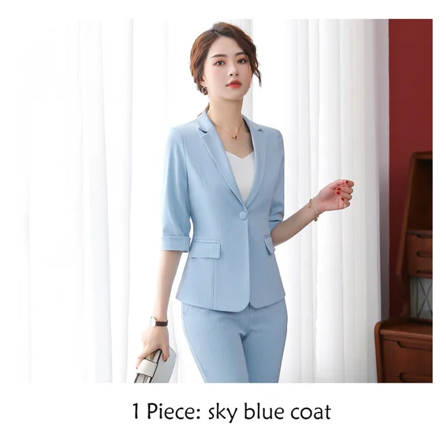 Spring Summer Women Suit Striped Business Wear Blazers Office Lady Fashion  Casual Work Coat Ankle Pants Suits Women Clothes|Pant Suits| - AliExpress