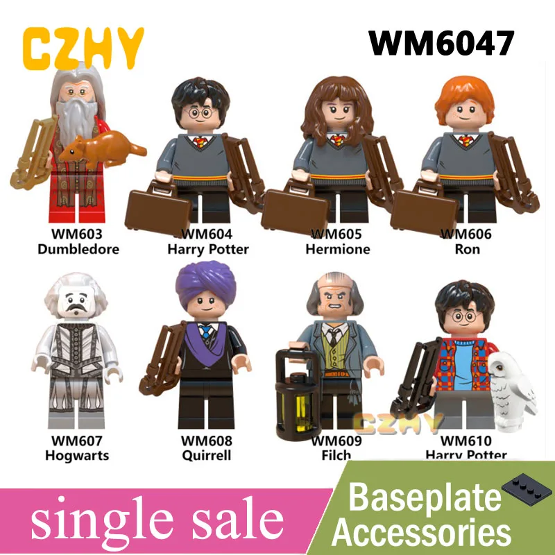 

Harry Series Potters Moody Dumbledore Quirrell Filch Hermione Ron Hogwartsed Building Gift Toys Christmas Gifts Figures WM6047