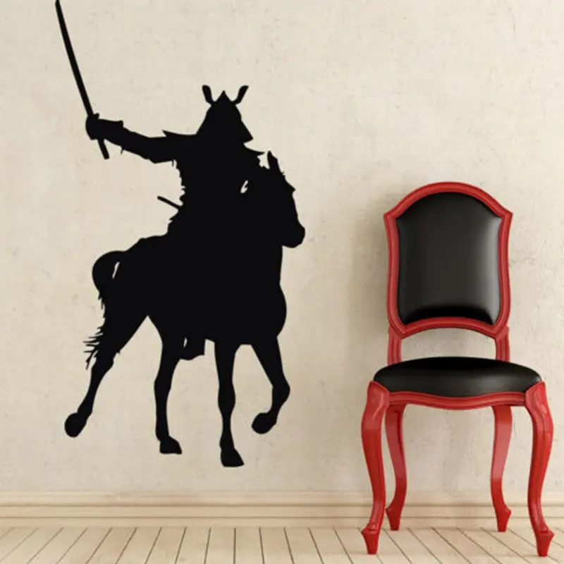 DCTAL Kendo Sticker Horse Samurai Decal Japan Ninja Poster Vinyl Art Wall Decals Pegatina Decor Mural Kendo Sticker
