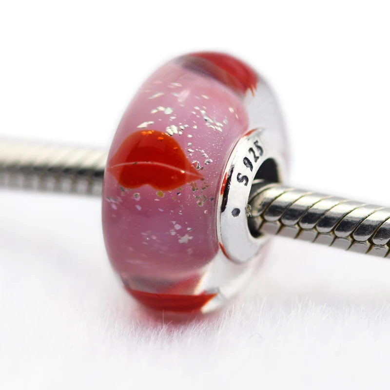 

Pandulaso Kisses All Around Charm Murano Glass Woman Beads For Jewelry Making Fits 925 sterling silver jewelry Charms Bracelet