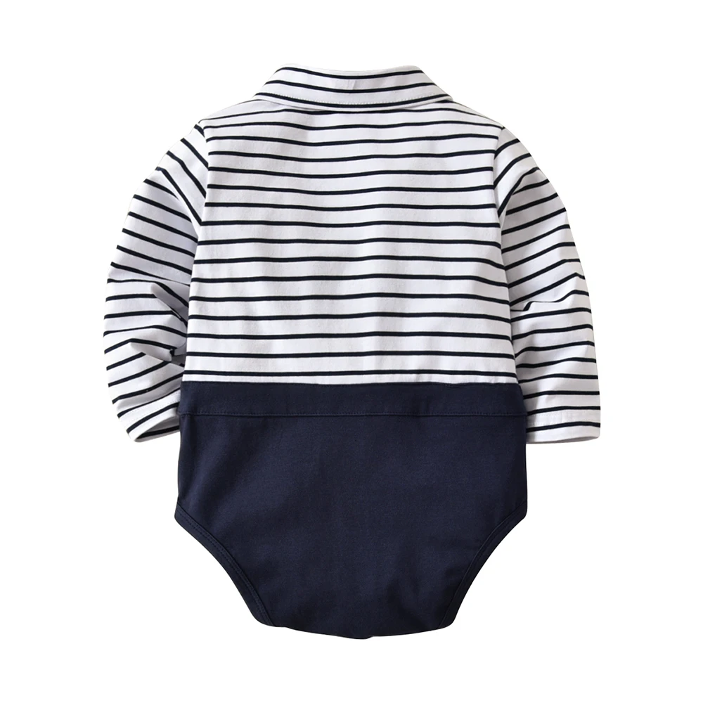 Gentleman Clothing Baby Navy Striped Climbing Suit Boy Girl Cotton Family Spring Autum Winter Baby Clothes Suit for 6-24M Baby 1