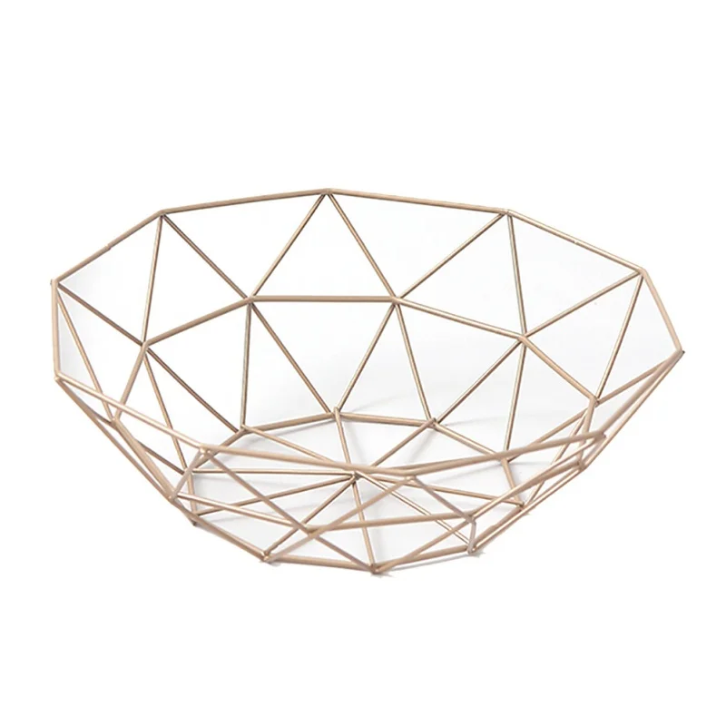 سلة التخزين الإبداعية الوجبات الخفيفة الحلوى سلة سطح المكتب غرفة نوم المطبخ سلة فاكهة ديكور الأوروبي الحديد الجوف الأسود سلة التخزين