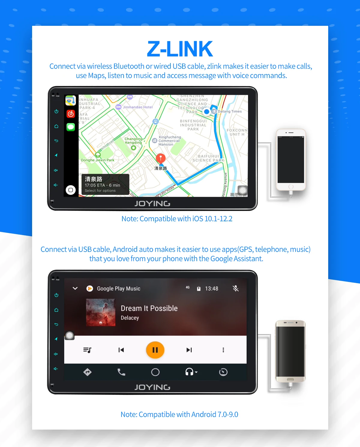 Perfect EU Warehouse 1DIN Android Autoradio 10.1"  IPS screen 4GB RAM 8 Core Stereo 1024*600 GPS Radio with Built-in DSP/Carplay ZLINK 4