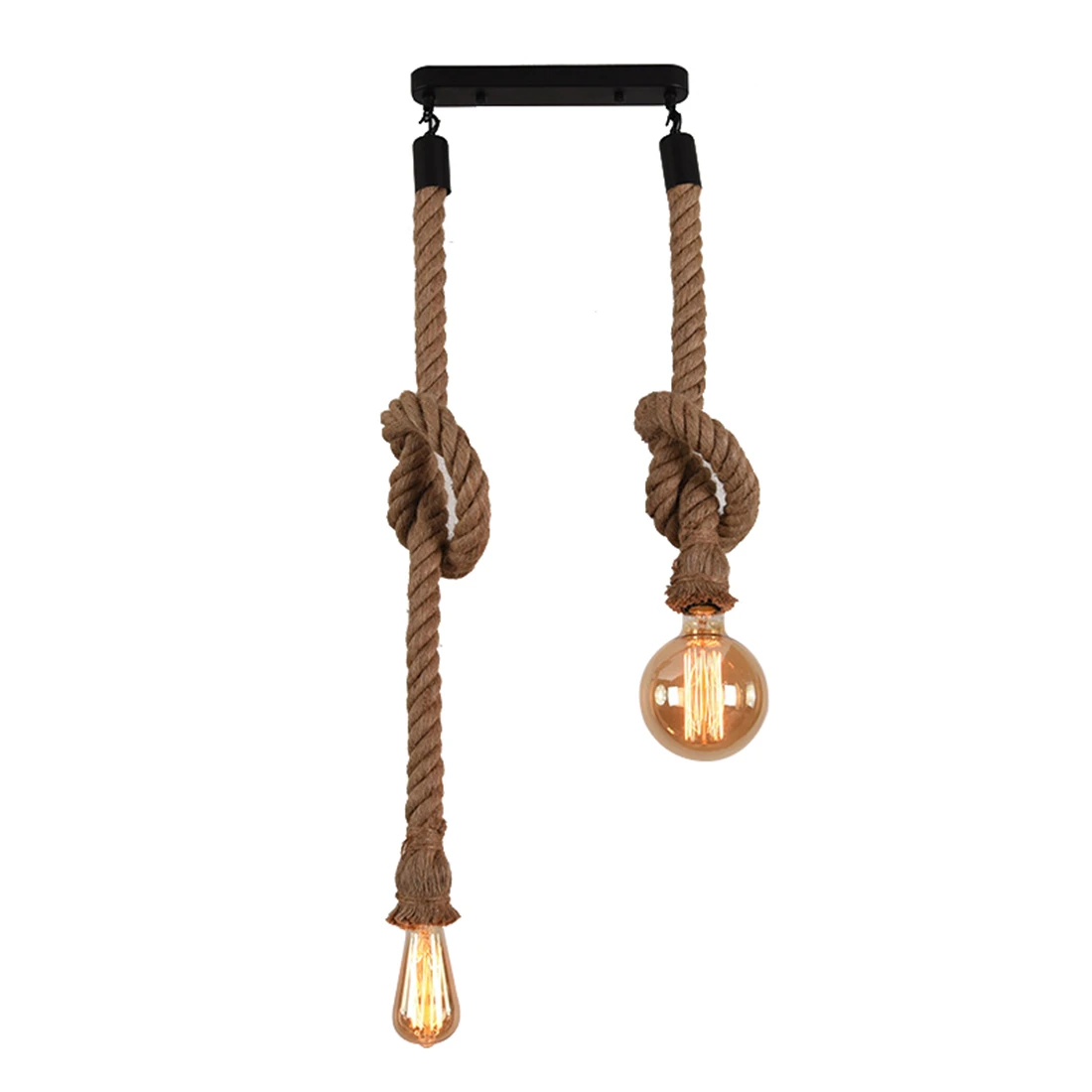 

Rural Industry Double Hanging Hemp Retro Art Designer's Guest Coffee Bar Clothing Shop Chandelier