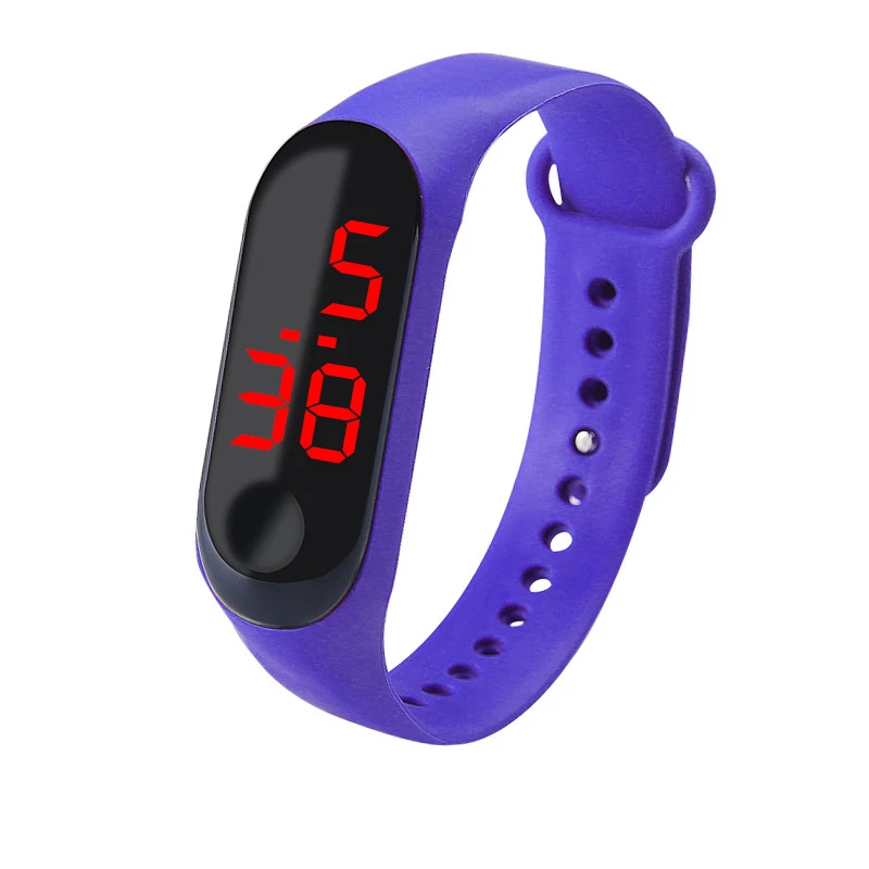 Модные студенческие часы, светодиодные спортивные Смарт-часы для мужчин и женщин, умный Браслет для мальчиков и девочек, умный ремешок, цифровые электронные часы - Цвет: Фиолетовый