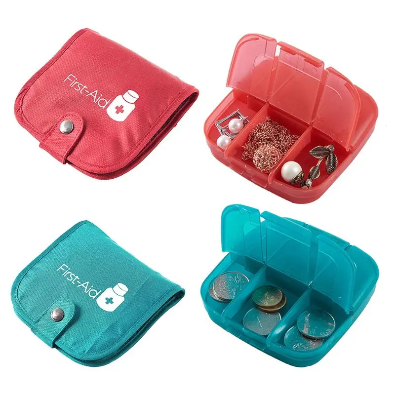 

Travel First Aid Kit Bag Pill Box Tablet Organizer Home Emergency Medical Survival Rescue Case Holder