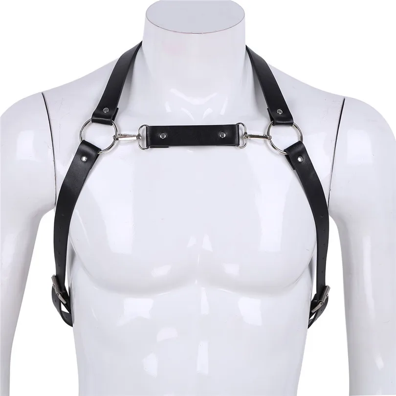 iEFiEL Mens Lingerie Body Chest Half Harness Belt with Buckles and