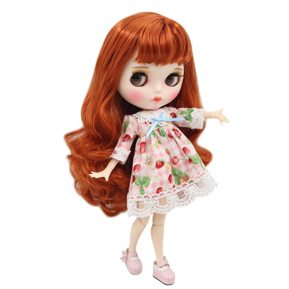 Ледяная кукла DBS Blyth 1/6 bjd белая кожа для суставов тела красные коричневые волосы