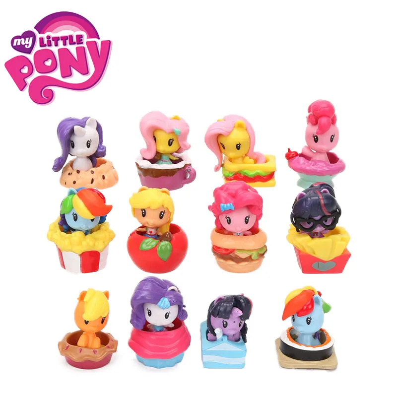 12 шт 4 5 см игрушки My Little Pony мини пони кукла дружба Волшебная Радуга тире Твайлайт