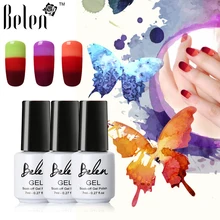 Belen изменение ногтей 3 в 1 цвет кисточки для дизайна ногтей лампа изменение температуры ногтей Гель-лак Отмачивание УФ светодиодный стойкий гель для ногтей лак