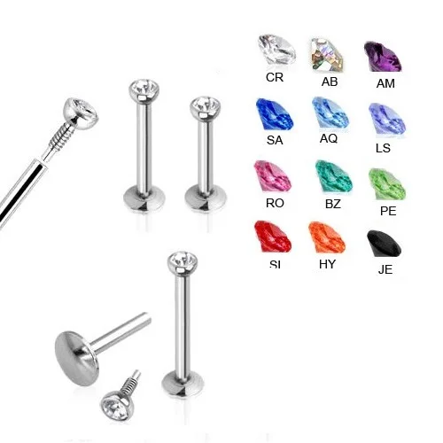 

16g 18g Internally Threaded Labret Monroe Lip Bar Ring Ear Cartilage Helix Tragus Stud Piercing Body Jewellery